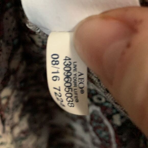 American Eagle Floral Paisley Peasant Blouse Top Medium Bell Sleeve Boho - Picture 6 of 8